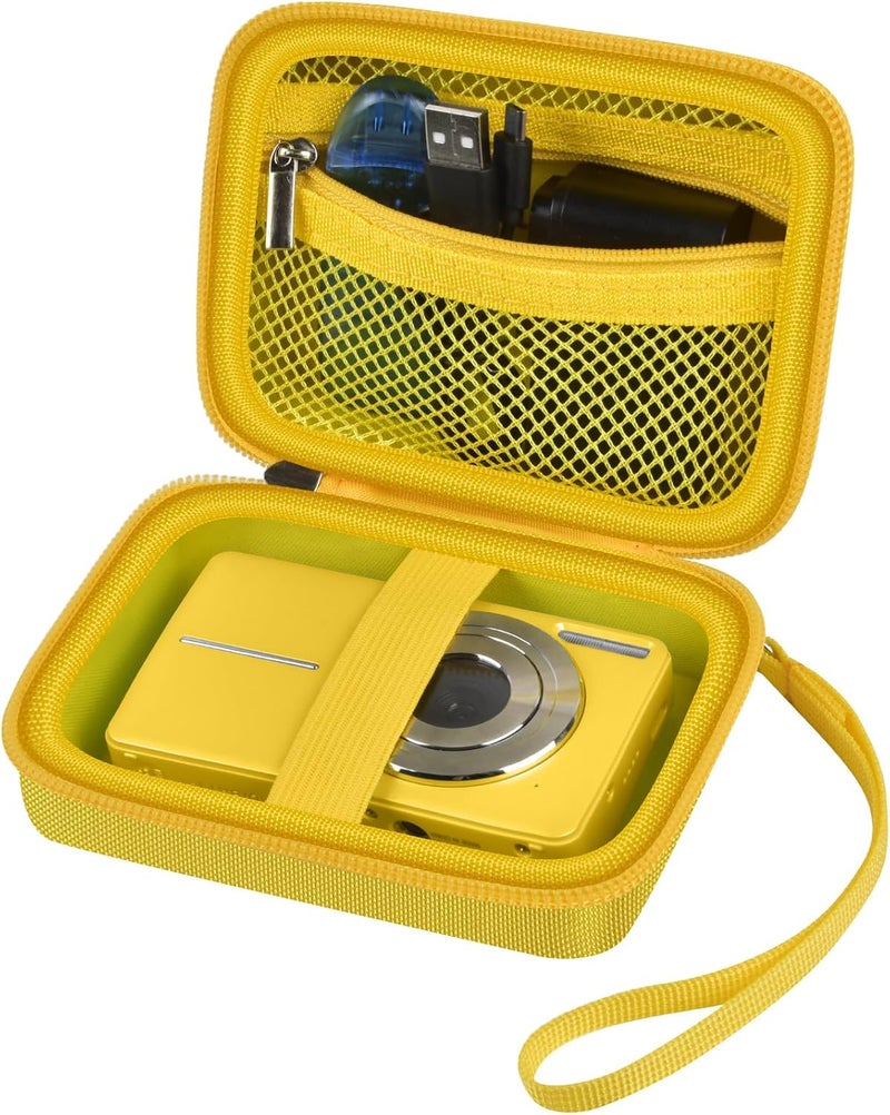 ALKOO Case Compatible with VAHOIALD FHD 1080P Digital Camera/for CAMKORY Digital Point and Shoot/for Kodak PIXPRO FZ45-BK 16MP Vlogging/for IWEUKJLO/for Nsoela, Holder for SD Card More (Yellow) - Image 1